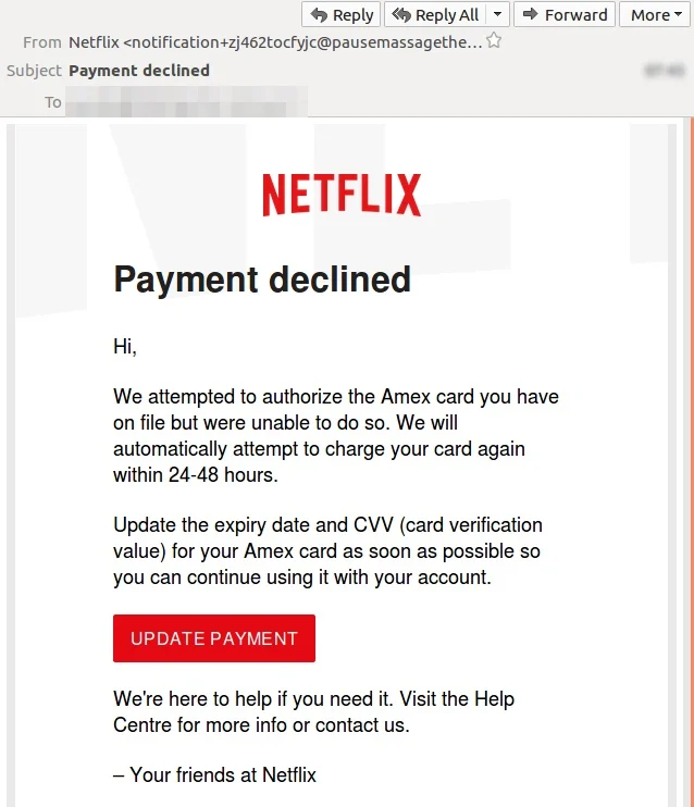 Netflix phishing attack 